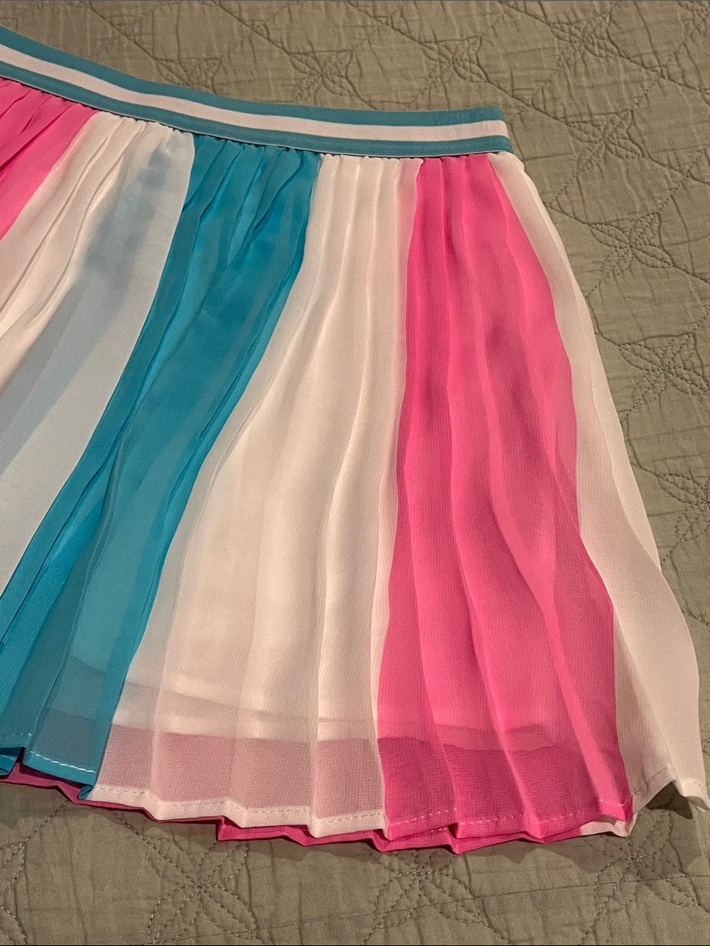 JoJo Siwa Pink, White & Blue Colorblock Pleated Skirt - Picture 4 of 11